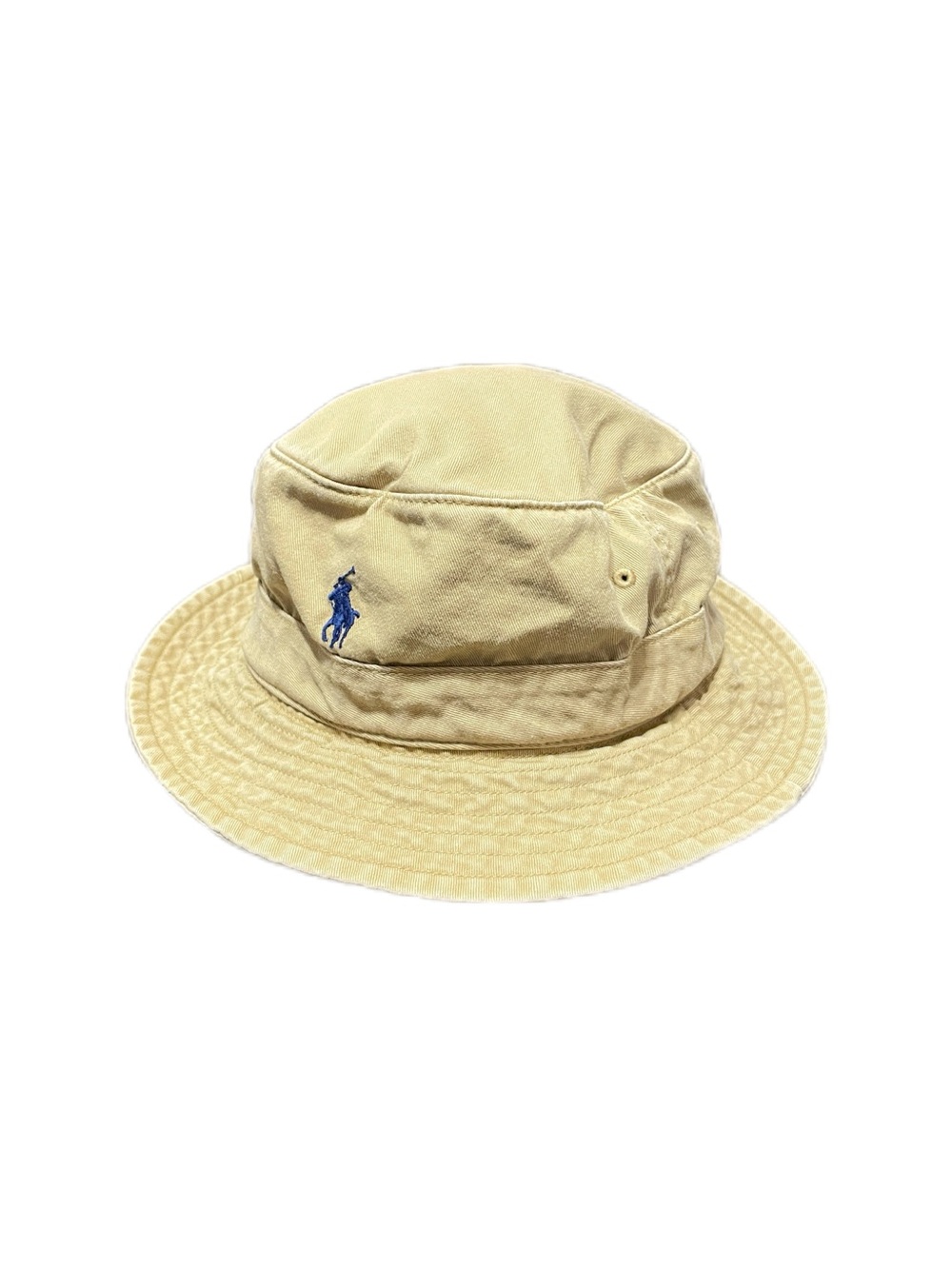 Polo Ralph Lauren Bucket Hat Khaki Tan Navy Blue Pony Logo S/M